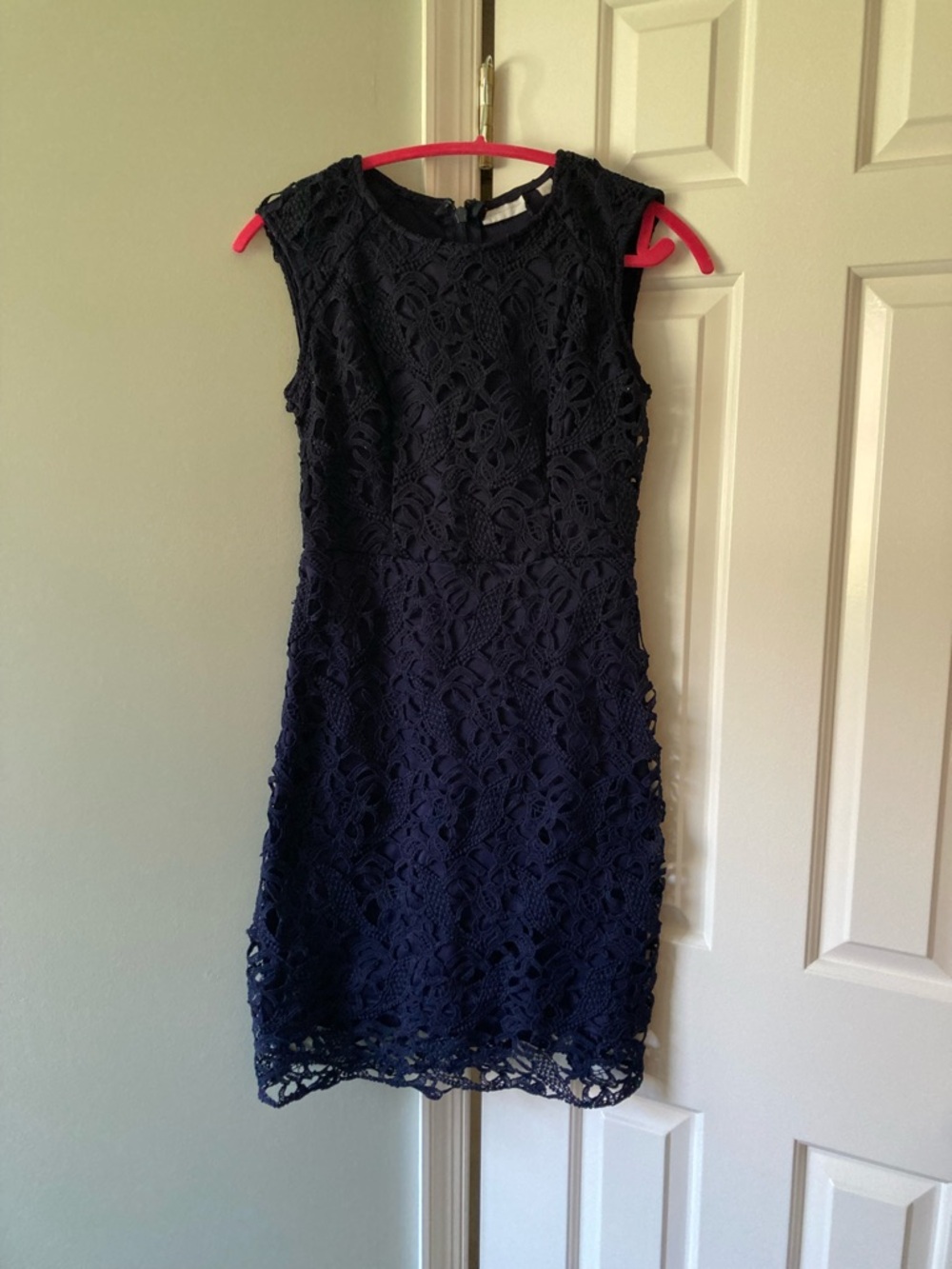 New York & Company Navy Lace Sheath Dress